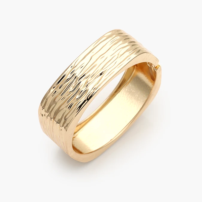 CTP0770 Brazalete Chunky Liso Sin Piedras Chapa de Oro 770 - Imagen 1