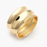 Brazalete Chunky Liso Sin Piedras Chapa de Oro 771