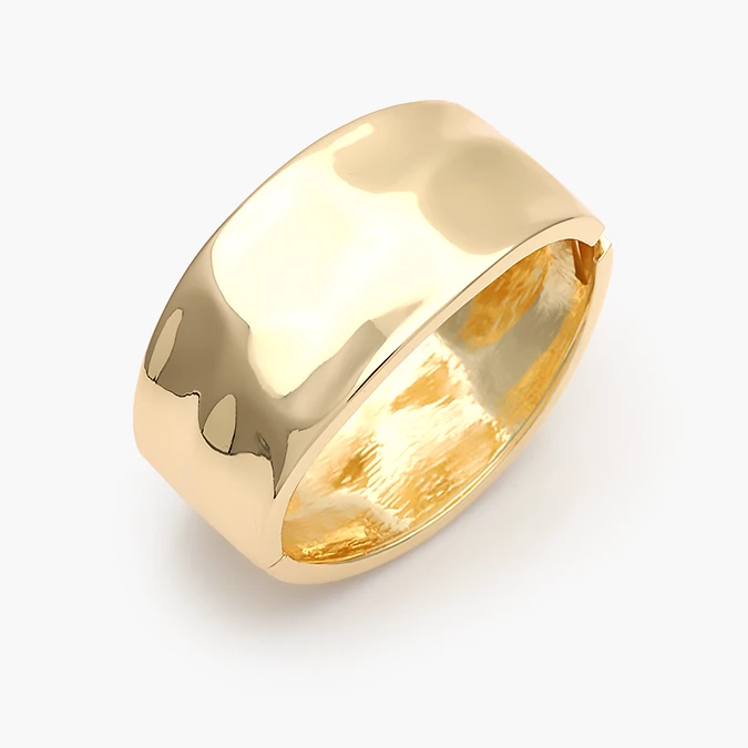 CTP0772 Brazalete Chunky Liso Sin Piedras Chapa de Oro 772 - Imagen 1