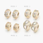 Huggies Bicolor Piedras Blancas Chapa de Oro 19