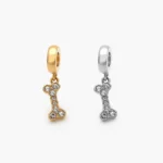 Dije Hueso Zirconia Acero Inoxidable 697 - Oro