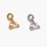 Dije Motocicleta Esmalte Rosa Acero Inoxidable 717