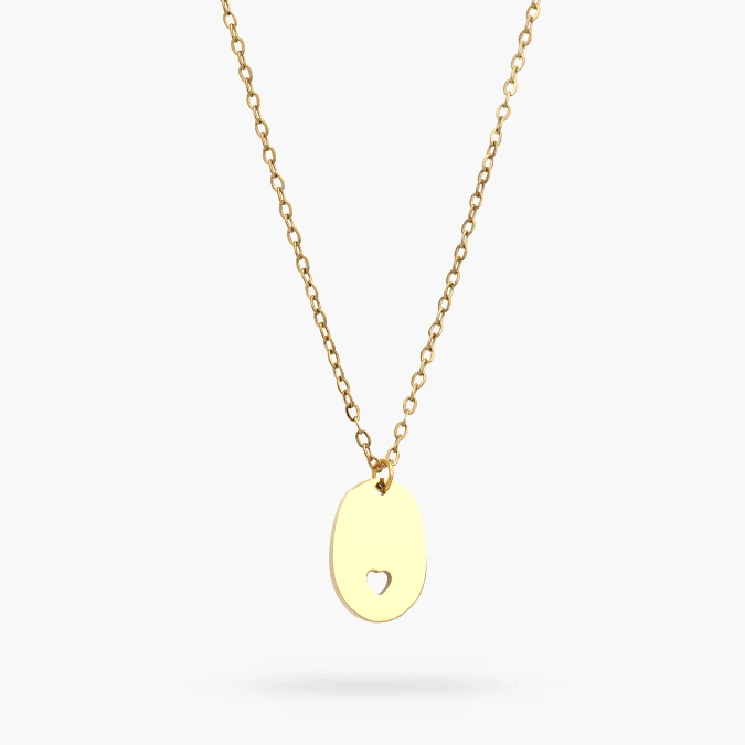 ADG004 Collar Óvalo Corazón para Grabar Acero Inoxidable 4 - Imagen 1