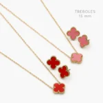 Juego Flores Trébol Acero Inoxidable 186