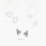 Aretes Corazon Liso sin Piedras Chapa de Rodio 692 - Modelo 1