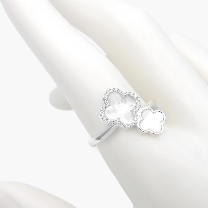 PBA-222 Anillo Plata .925 Flor Trébol 0222 - Imagen 1