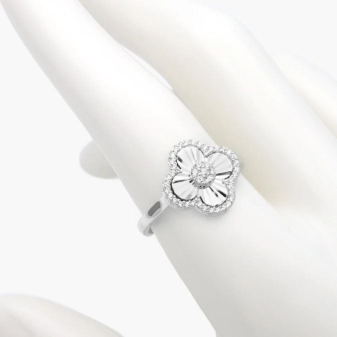 PBA-226 Anillo Plata .925 Flor Trébol 0226 - Imagen 1