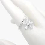 Anillo Plata .925 Flor Zirconias 0231 en MEDIDA #8
