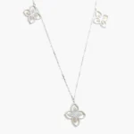 Collar Plata .925 Flores Trébol 0134