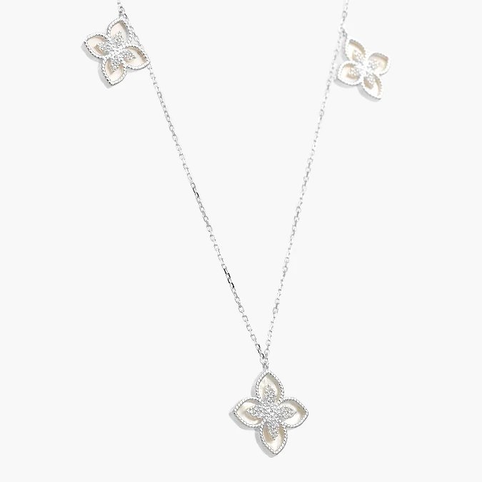 PD0134 Collar Plata .925 Flores Trébol 0134 - Imagen 1