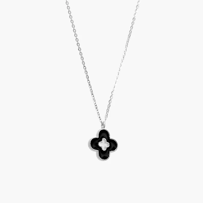 PD0148 Collar Plata .925 Flores Trébol 0148 - Imagen 1