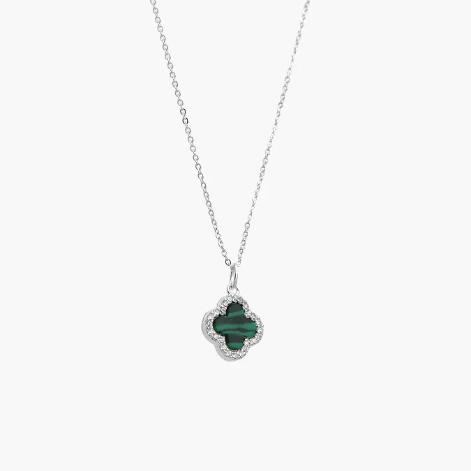 PD0152 Collar Plata .925 Flores Trébol 0152 - Imagen 1
