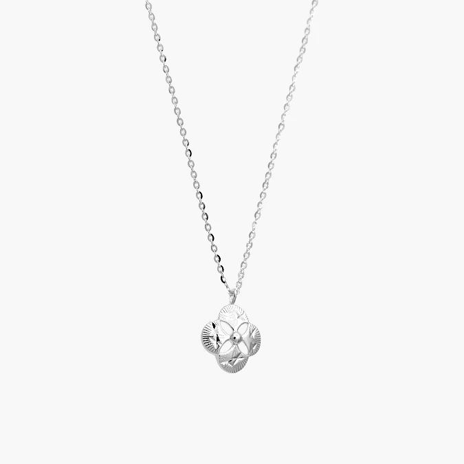 PD0165 Collar Plata .925 Flores Trébol 0165 - Imagen 1