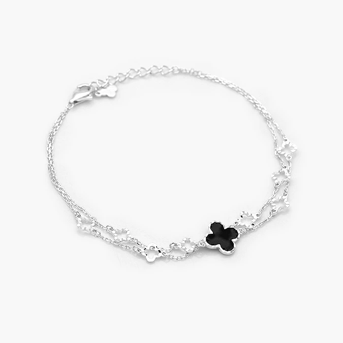 PP101 Pulso Plata .925 Flores Trébol 0101 - Imagen 1