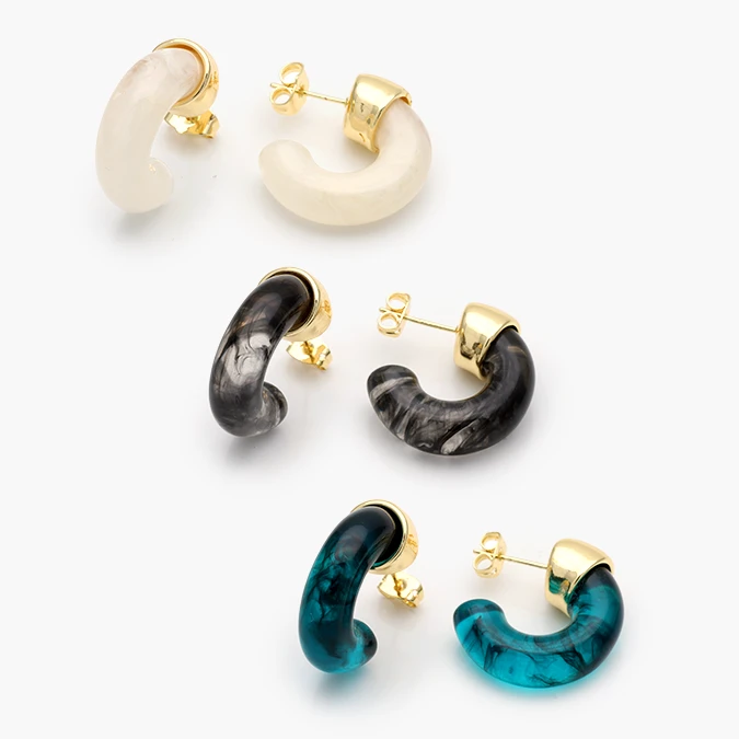 CA10677 Aretes Acrílico Chapa de Oro 677 - Imagen 1