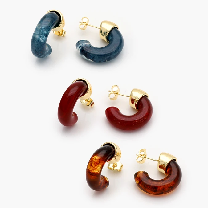 CA10678 Aretes Acrílico Chapa de Oro 678 - Imagen 1