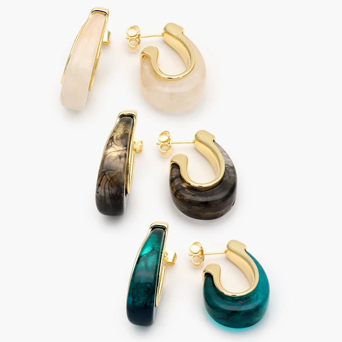 CA10679 Aretes Acrílico Chapa de Oro 679 - Imagen 1