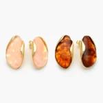Aretes Acrílico Chapa de Oro 682