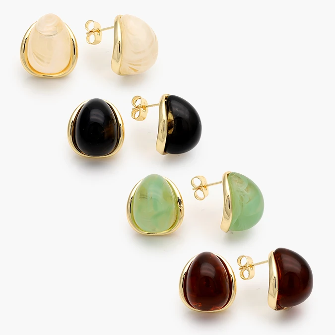 CA10683 Aretes Acrílico Chapa de Oro 683 - Imagen 1