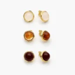 Aretes Acrílico Chapa de Oro 685 - Blanco