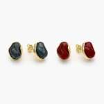 Aretes Acrílico Chapa de Oro 686