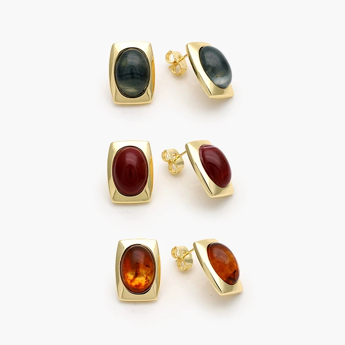 CA10688 Aretes Acrílico Chapa de Oro 688 - Imagen 1