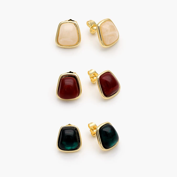 CA10689 Aretes Acrílico Chapa de Oro 689 - Imagen 1