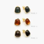 Aretes Acrílico Chapa de Oro 690