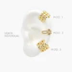 Cuff Zirconias Blancas Chapa de Oro 150