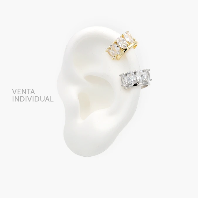 CA60153 Cuff Zirconia Blanca Chapa de Oro/Rodio 153 - Imagen 1