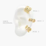 Cuff Zirconias Blancas Chapa de Oro 154