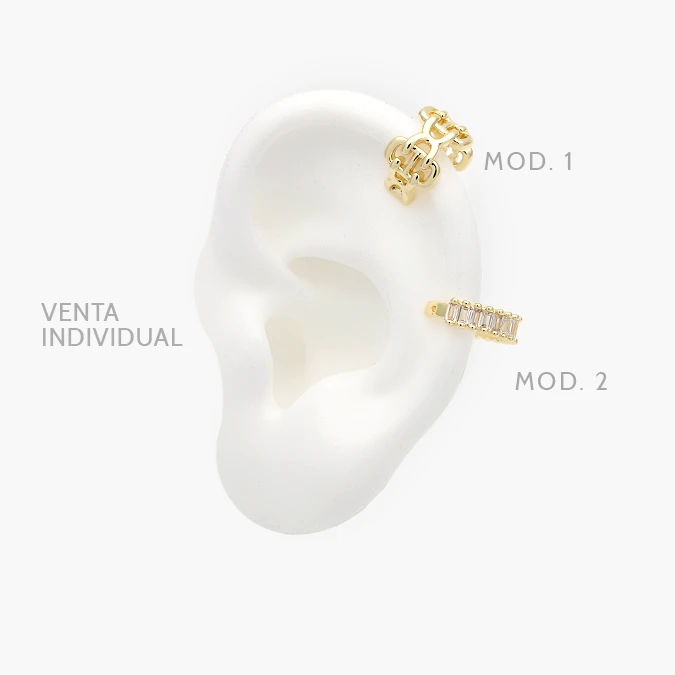 CA60155 Cuff Zirconias Blancas Chapa de Oro 155 - Imagen 1