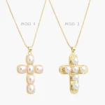Collar Cruz Perlas Chapa de Oro 440