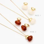 Juego Resina Blanca y Roja Chapa de Oro 0166 - Modelo 1
