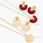 Juego Resina Blanca y Roja Chapa de Oro 0167