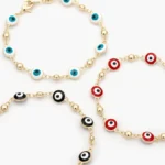 Pulso Ojo Turco Blanco Rojo y Negro Chapa de Oro 307 - Blanco