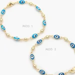 Pulso Ojo Turco Azul Marino y Cielo Chapa de Oro 310 - Modelo 1
