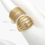 Anillo Zirconias Blancas Chapa de Oro 1345 - Modelo 1
