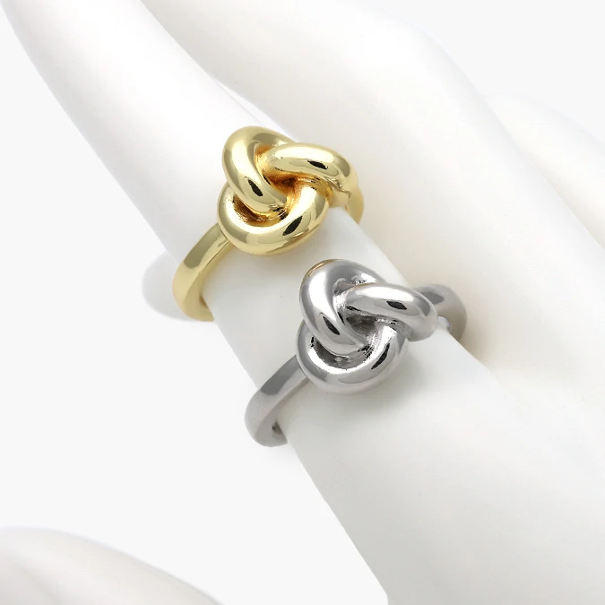 CTB1356 Anillo Ajustable Nudo Chapa de Oro 1356 - Imagen 1