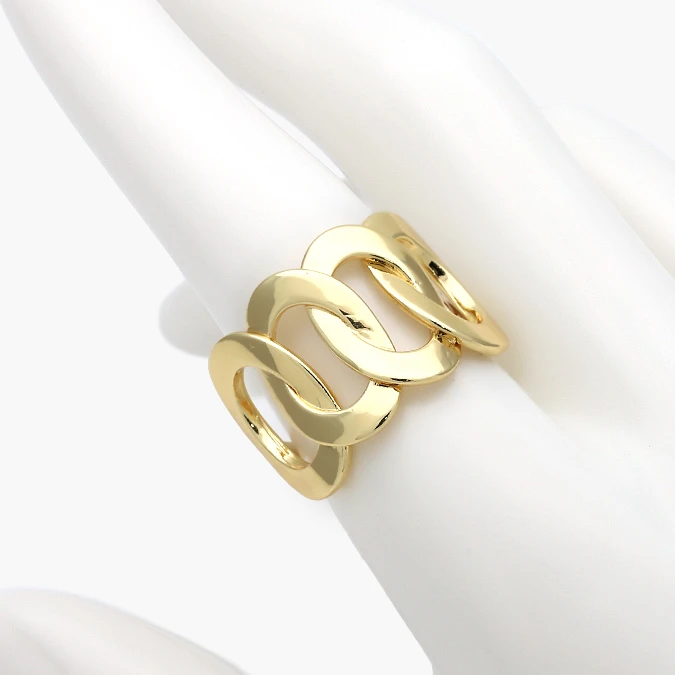 CTB1359O Anillo Ajustable Liso Chunky Chapa de Oro 1359 - Imagen 1
