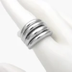 Anillo Ajustable Liso Chunky Chapa de Oro 1365 - Imagen 2