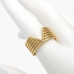 Anillo Ajustable Liso Chunky Chapa de Oro 1366
