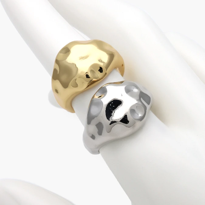 CTB1367 Anillo Ajustable Liso Chunky Chapa de Oro 1367 - Imagen 1