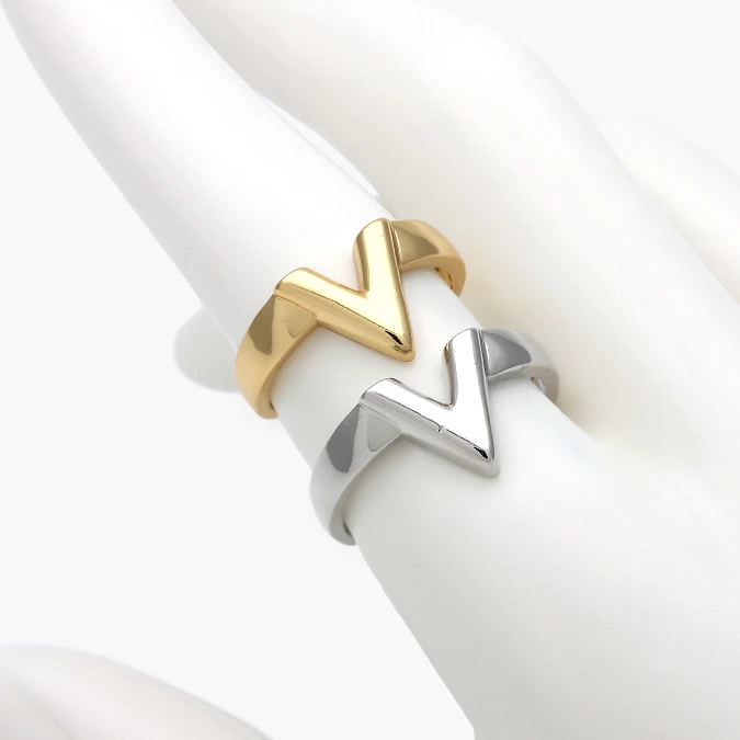 CTB1370 Anillo Liso V Ajustable Chapa de Oro 1370 - Imagen 1