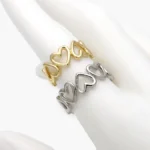 Anillo Ajustable Liso Chapa de Oro Corazones 1375