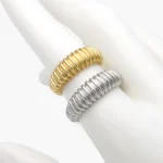Anillo Ajustable Liso Chunky Chapa de Oro 1377