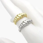 Anillo Ajustable Liso Chunky Torcido Chapa de Oro 1380