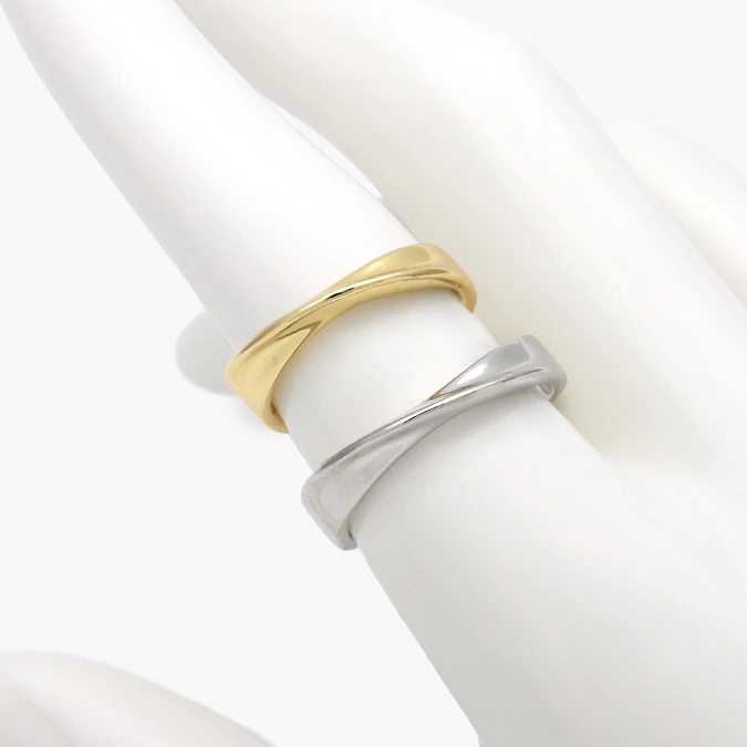CTB1381 Anillo Churumbela Ajustable Liso Torcido Chapa de Oro 1381 - Imagen 1