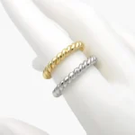 Anillo Churumbela Ajustable Liso Torcido Chapa de Oro Trenzado 1382