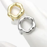 Anillo Ajustable Liso Chunky Chapa de Oro 1385 - Oro
